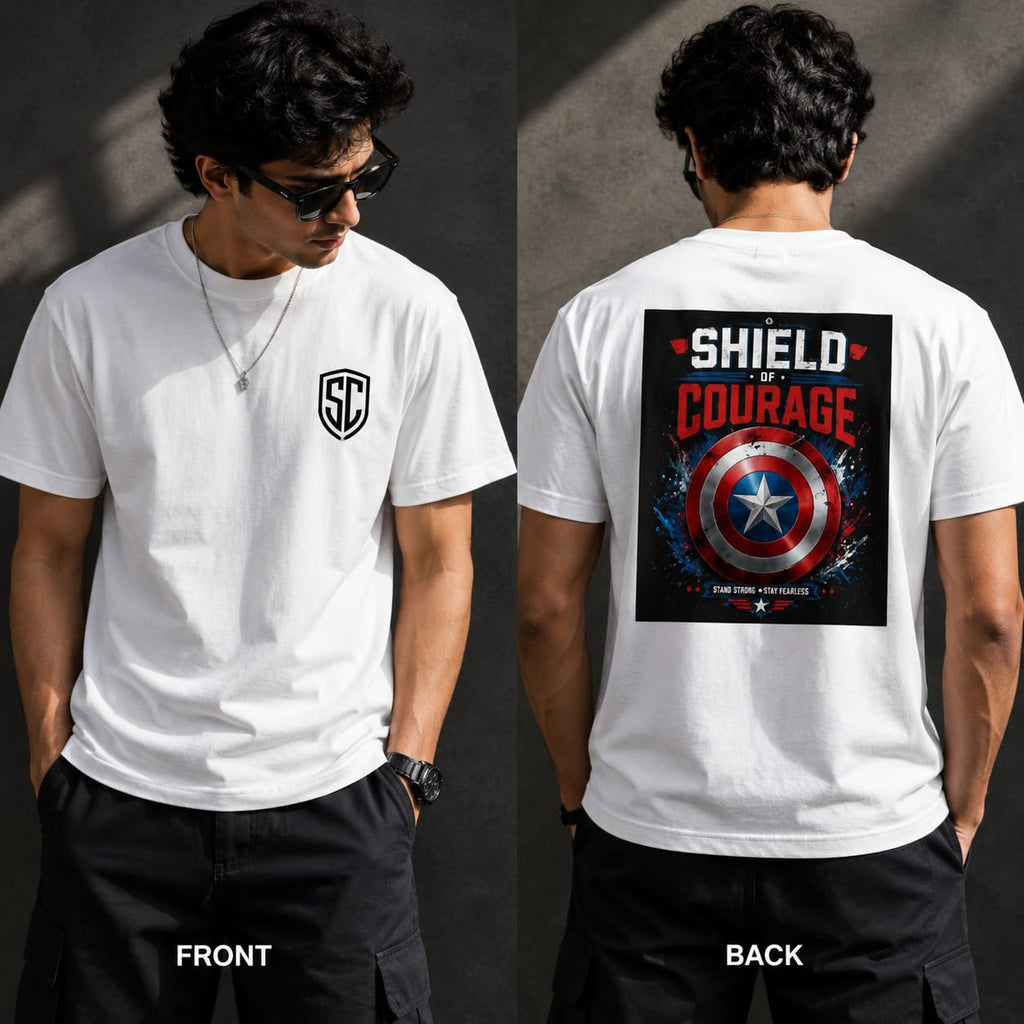 Shield of Courage – Premium Chest Logo T-Shirt