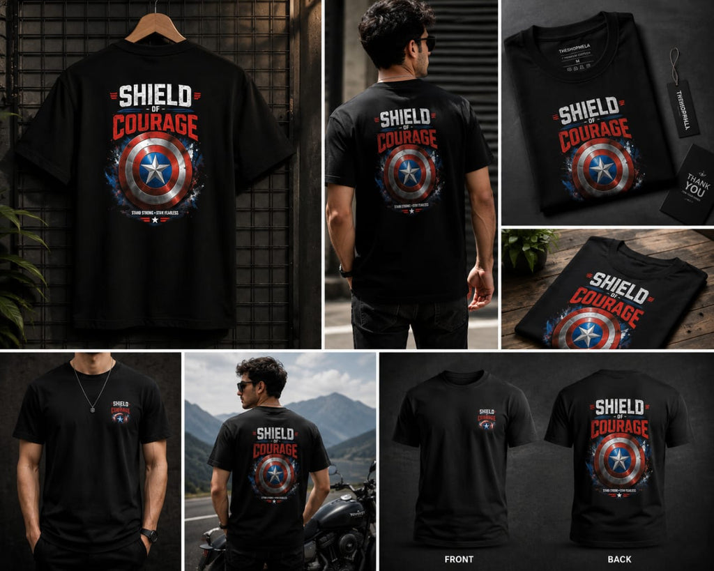 Shield of Courage – Premium Chest Logo T-Shirt